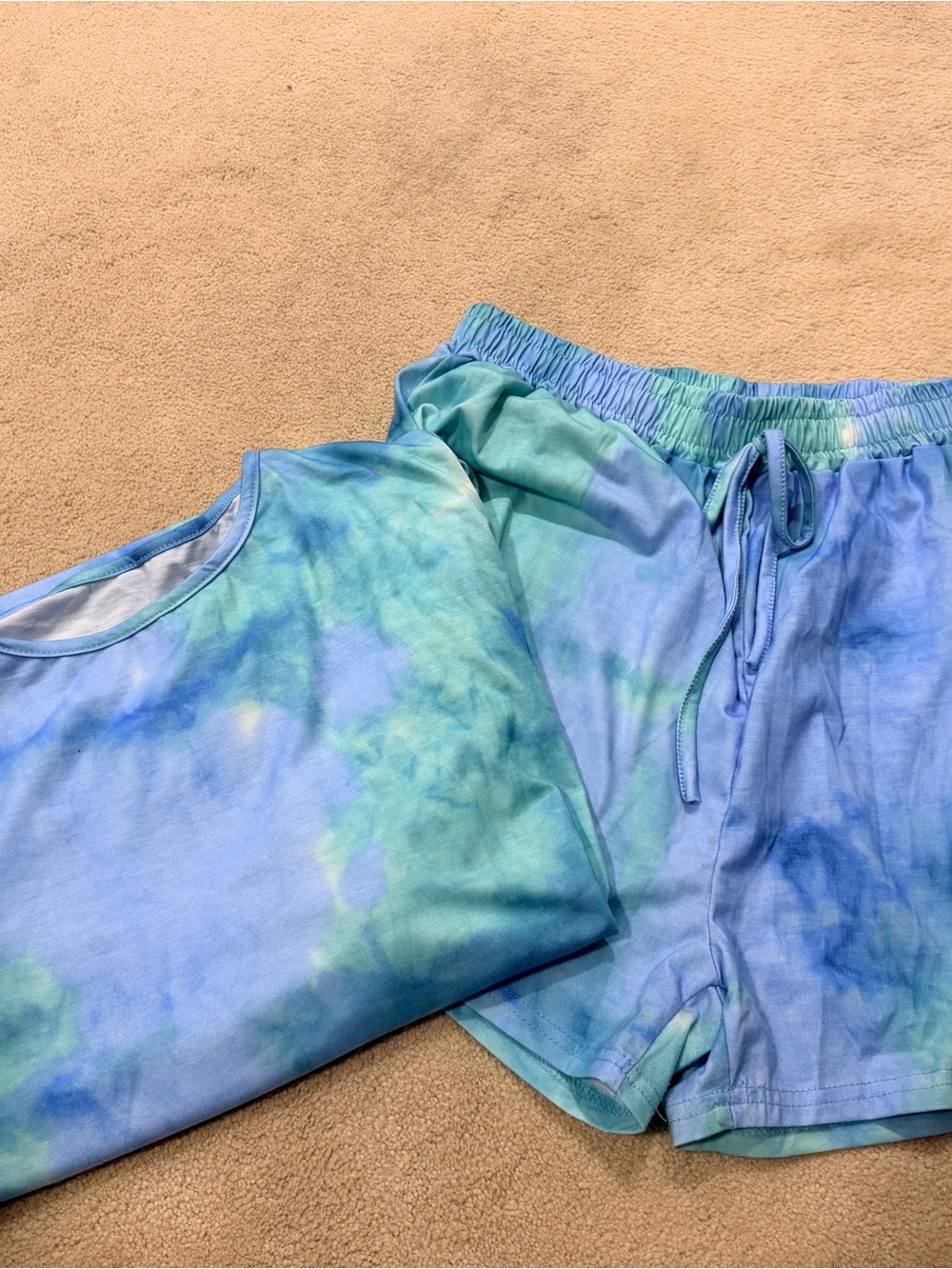Tie-Dye Blue & Green Lounge Set